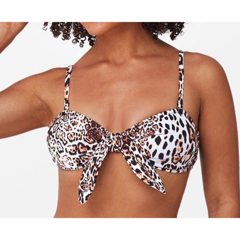 CUPSHE Lara Leopard Bandeau Bikini Top